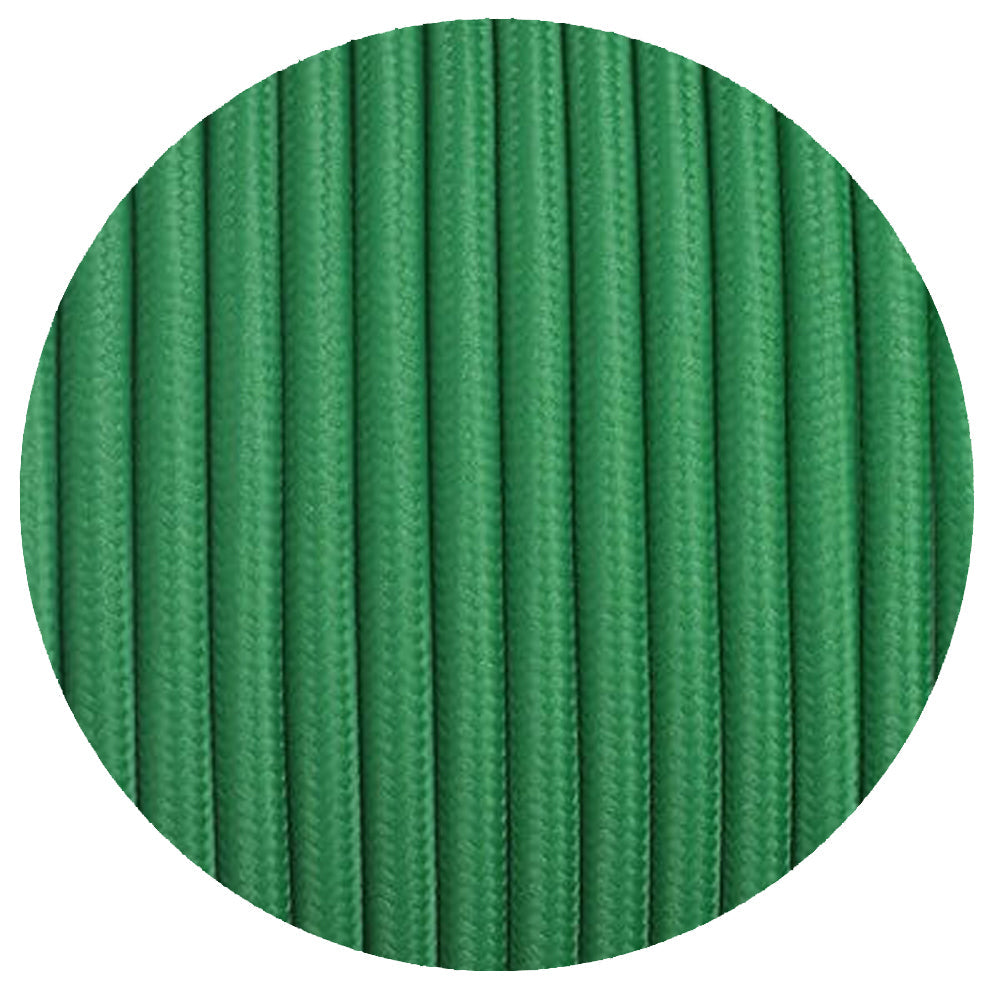 18 Gauge 3 Conductor Round Cloth Covered Wire Braided Light Cord Green~1402-0