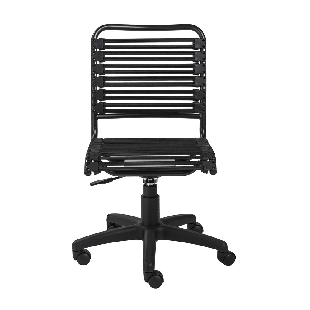 Black Swivel Adjustable Task Chair Bungee Back Steel Frame - 99fab 