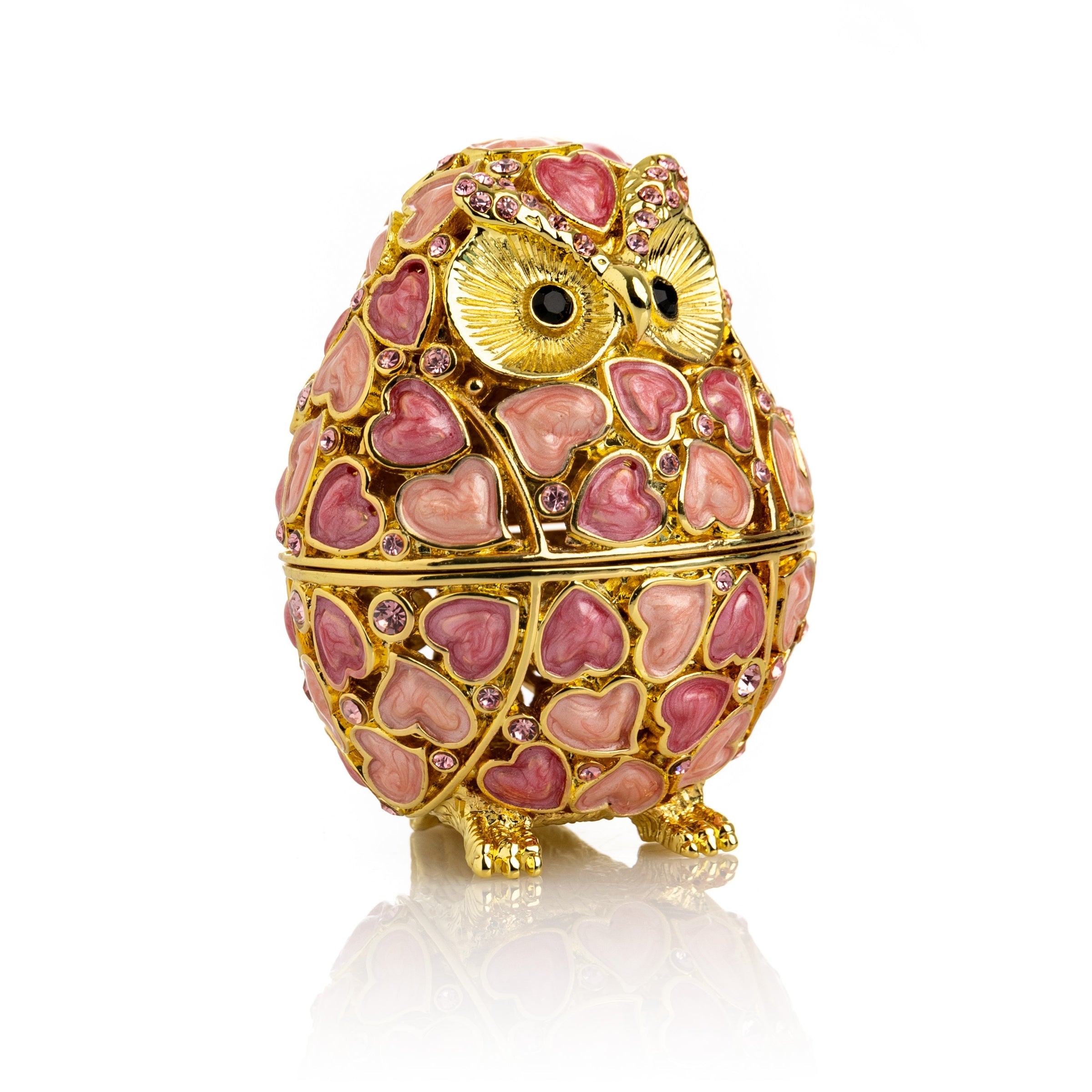 Golden Owl with Hearts-0