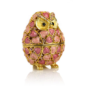 Golden Owl with Hearts-0