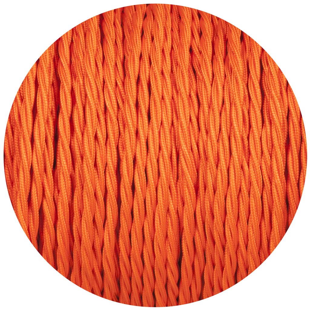 18 Gauge 3 Conductor Twisted Cloth Covered Wire Braided Light Cord Orange~1362-0