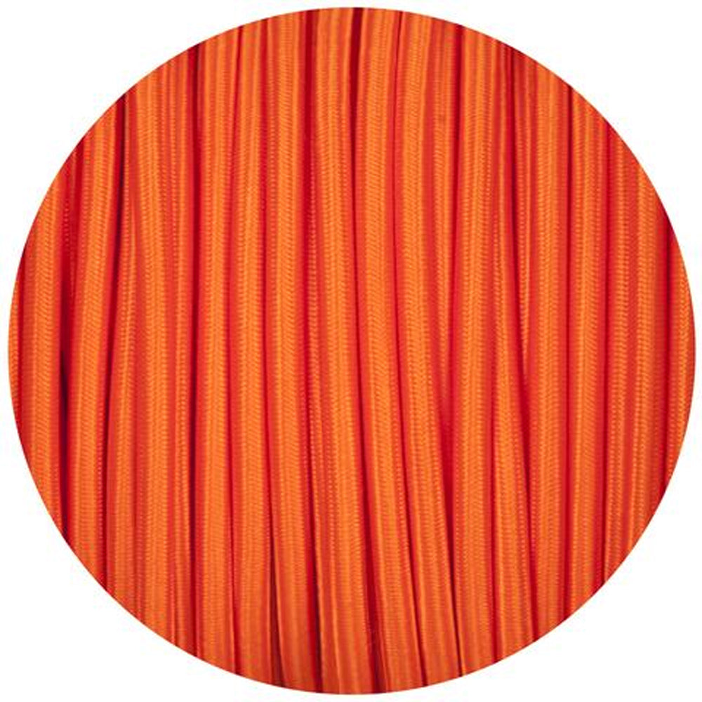 18 Gauge 3 Conductor Round Cloth Covered Wire Braided Light Cord Orange~1403-0