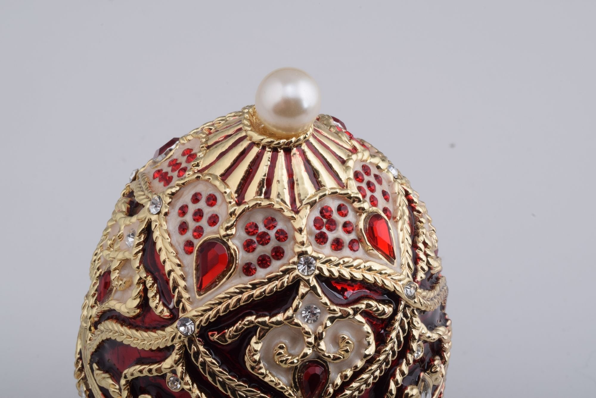 Red Faberge Style Music Playing Egg-9