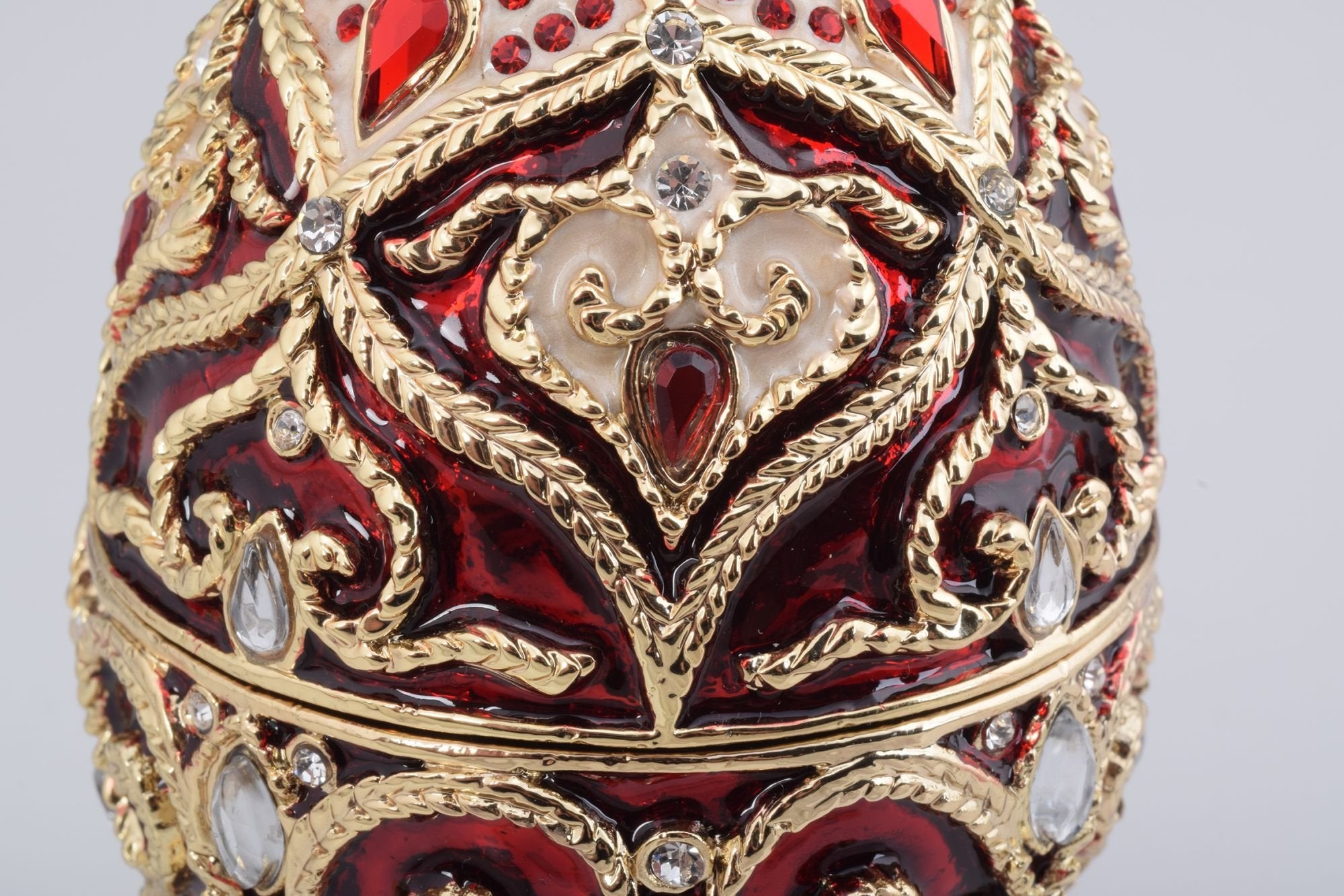 Red Faberge Style Music Playing Egg-11