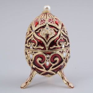 Red Faberge Style Music Playing Egg-0