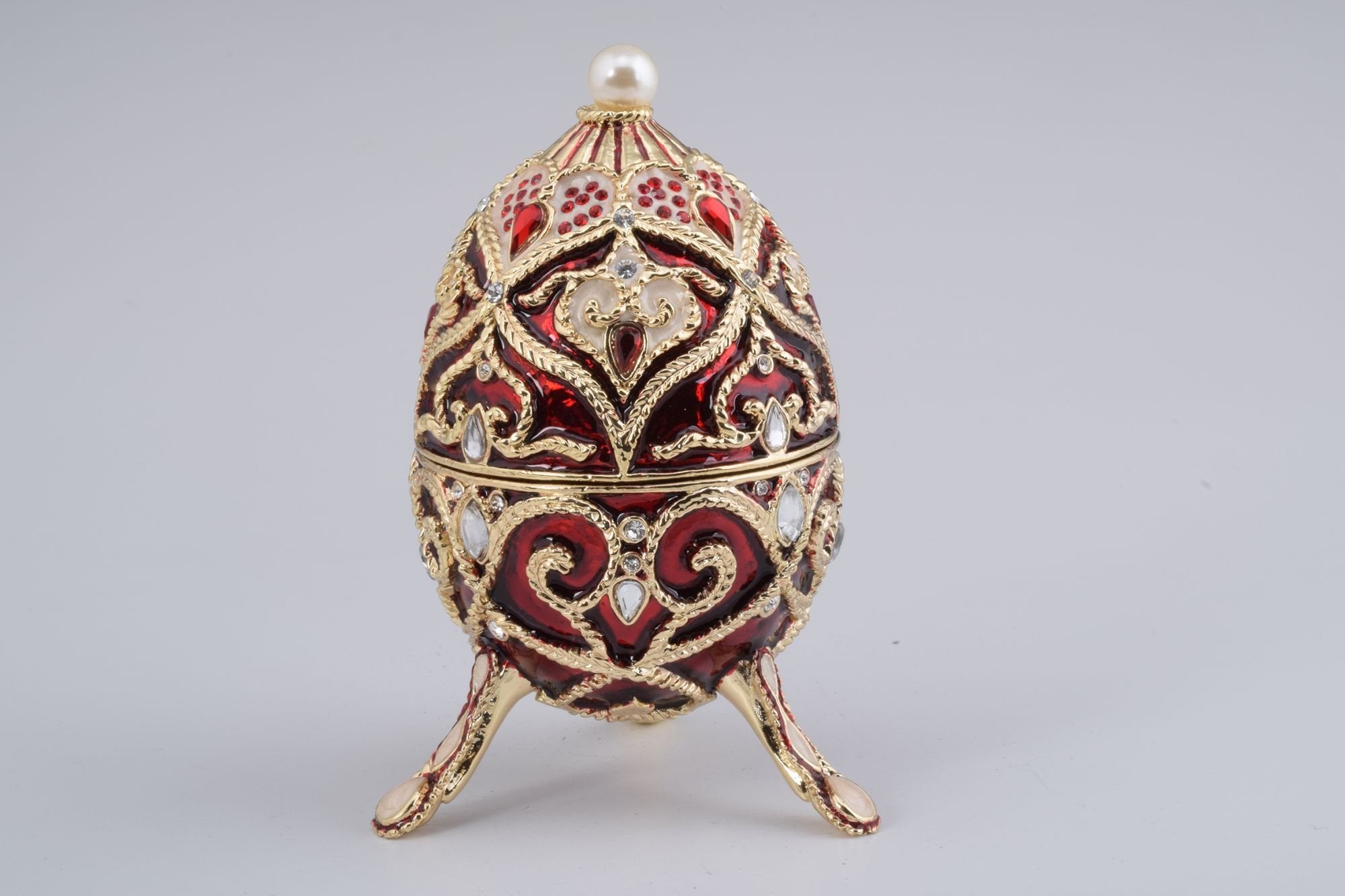 Red Faberge Style Music Playing Egg-1