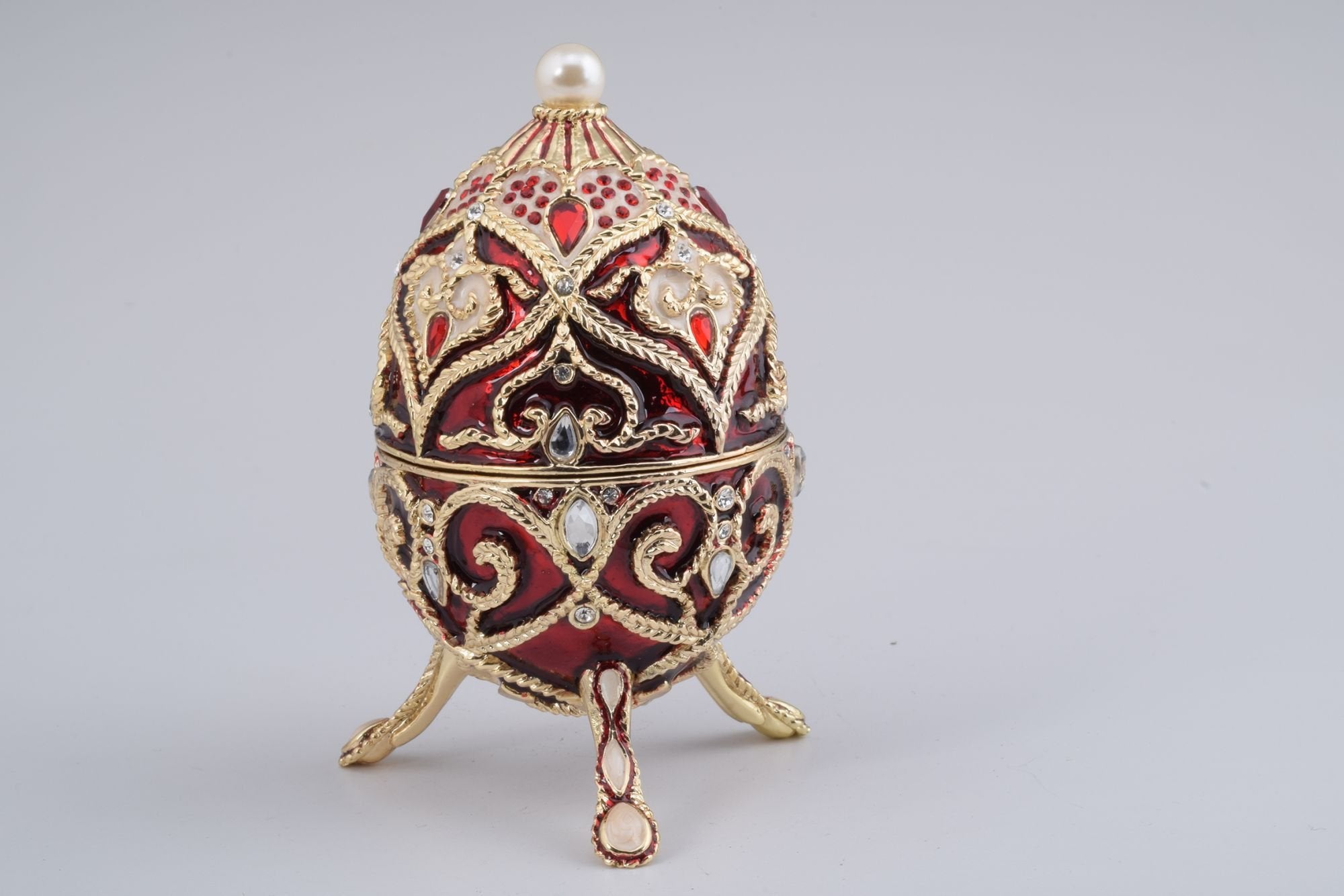 Red Faberge Style Music Playing Egg-2