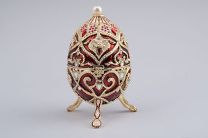 Red Faberge Style Music Playing Egg-4