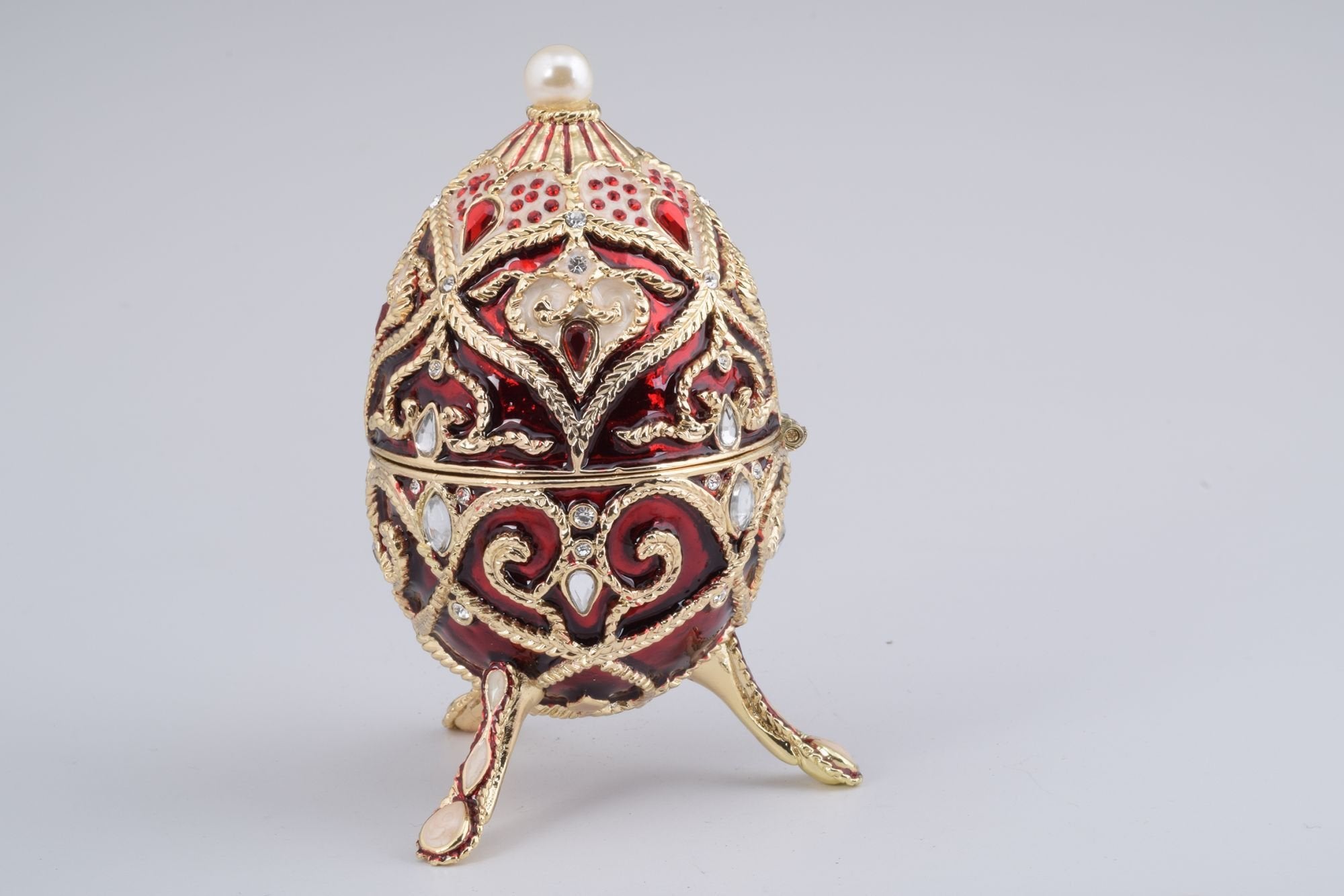 Red Faberge Style Music Playing Egg-5