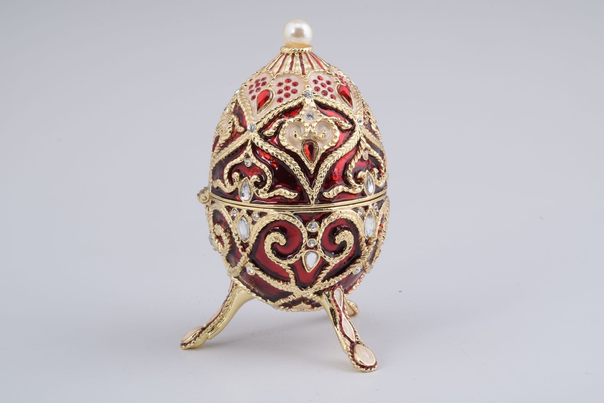 Red Faberge Style Music Playing Egg-7