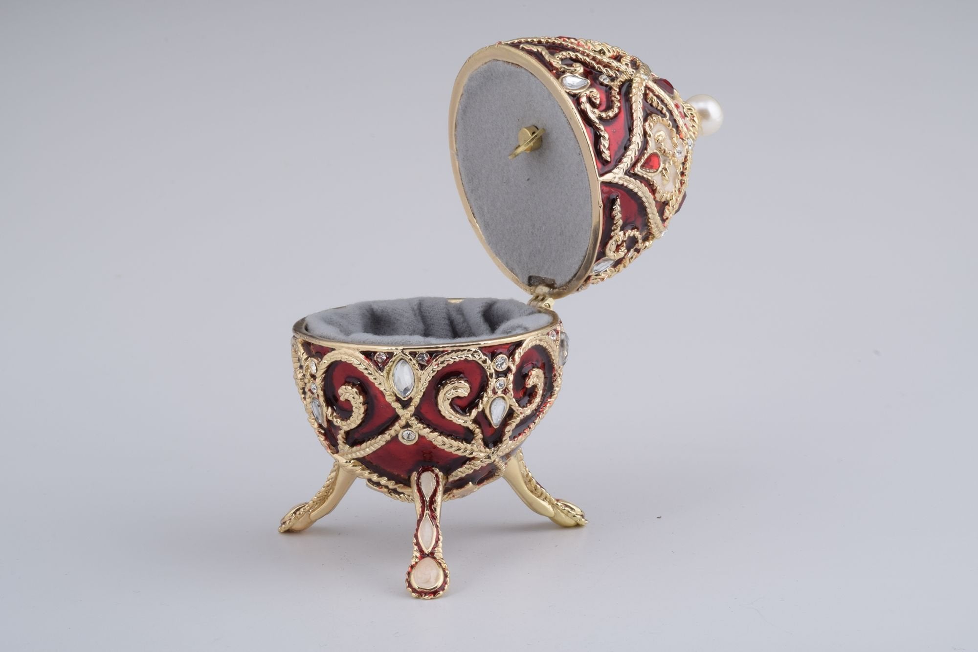 Red Faberge Style Music Playing Egg-15