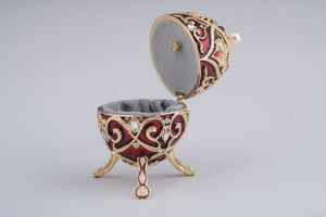 Red Faberge Style Music Playing Egg-16