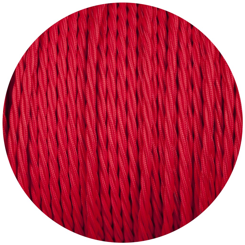 18 Gauge 3 Conductor Twisted Cloth Covered Wire Braided Light Cord Red~1395-0