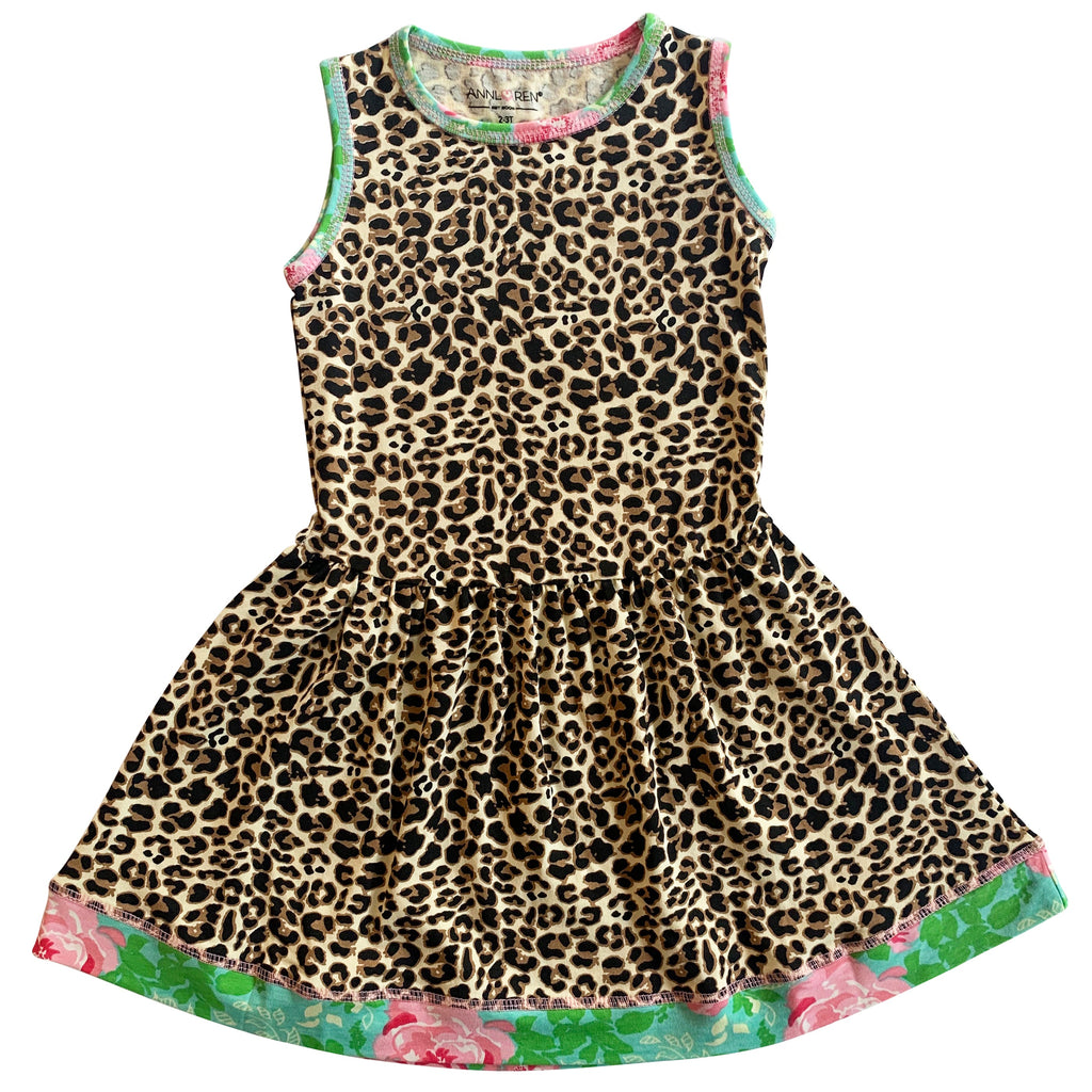 Little & Big Girls Spring Leopard Rose Floral Sleeveless Dress Boutique Childrens Clothing Sizes 2/3T - 11/12 - 99fab 