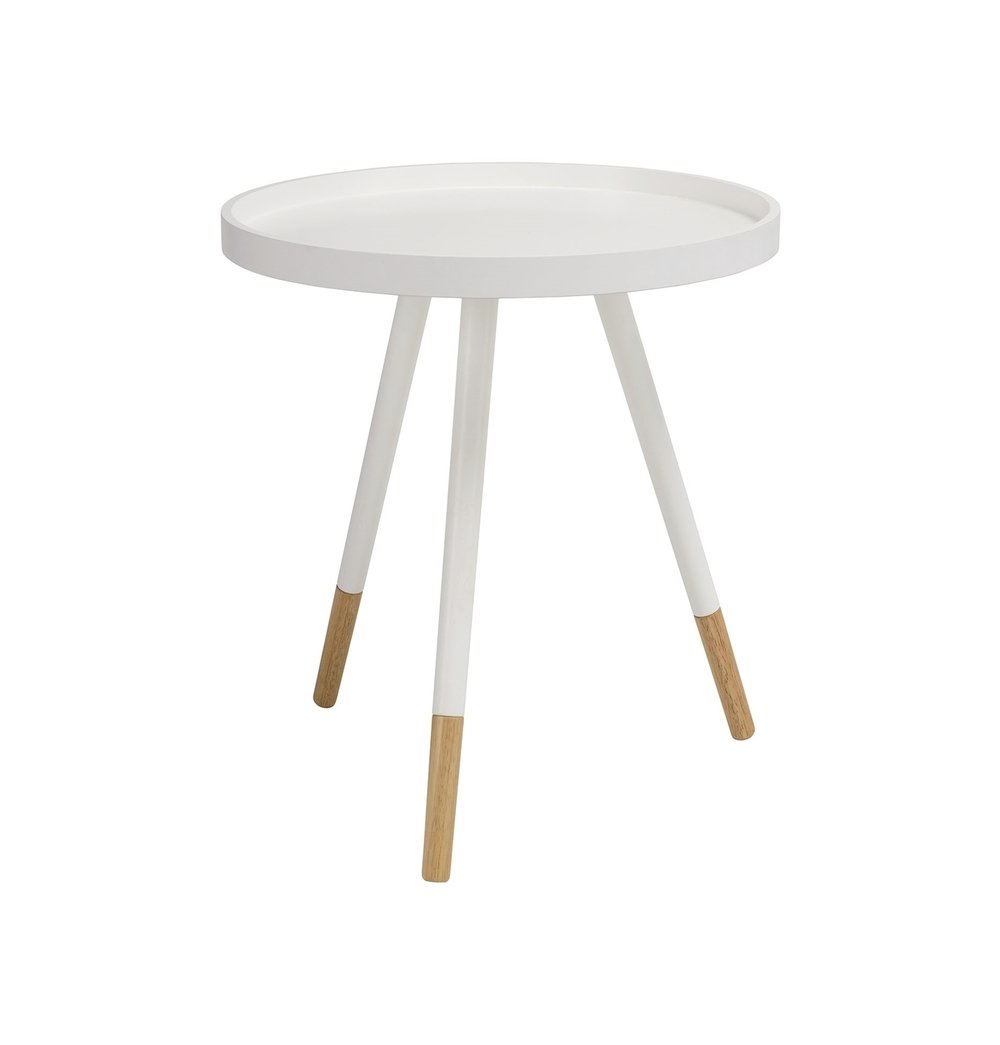 Innis Round Tray Side Table - White - 99fab 