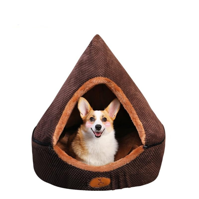 Pet Dog Cat Tent House All Seasons Dirt-resistant Soft Yurt Bed - 99fab 