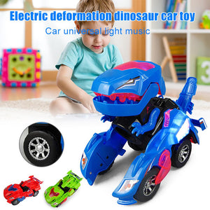 3D Transforming Dinosaur Toy LED Car With Light Sound