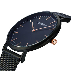 Japan quartz-watch stainless steel Mesh strap ultra thin - men watches - 99fab.com