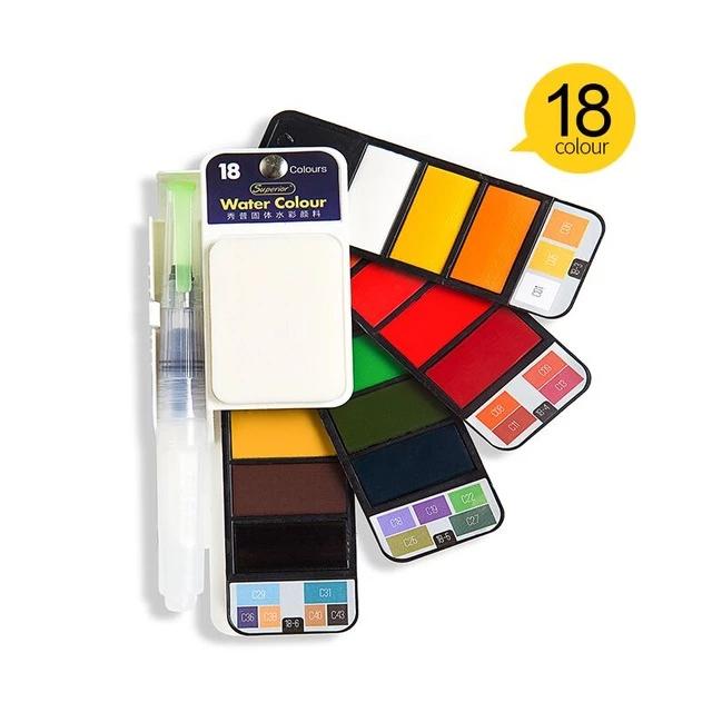 Watercolor Paint Set With Water Brush Pen Foldable Travel Water Color - Watercolor Paint Set - 99fab.com