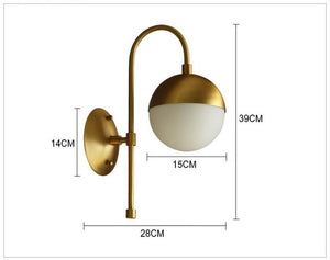 Nordic Modern Gold LED Wall Lamp Glass Ball Wandlamp American Loft - wall lamp - 99fab.com