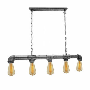 Water pipe Ceiling Light 5 Light Chandelier Brushed Silver