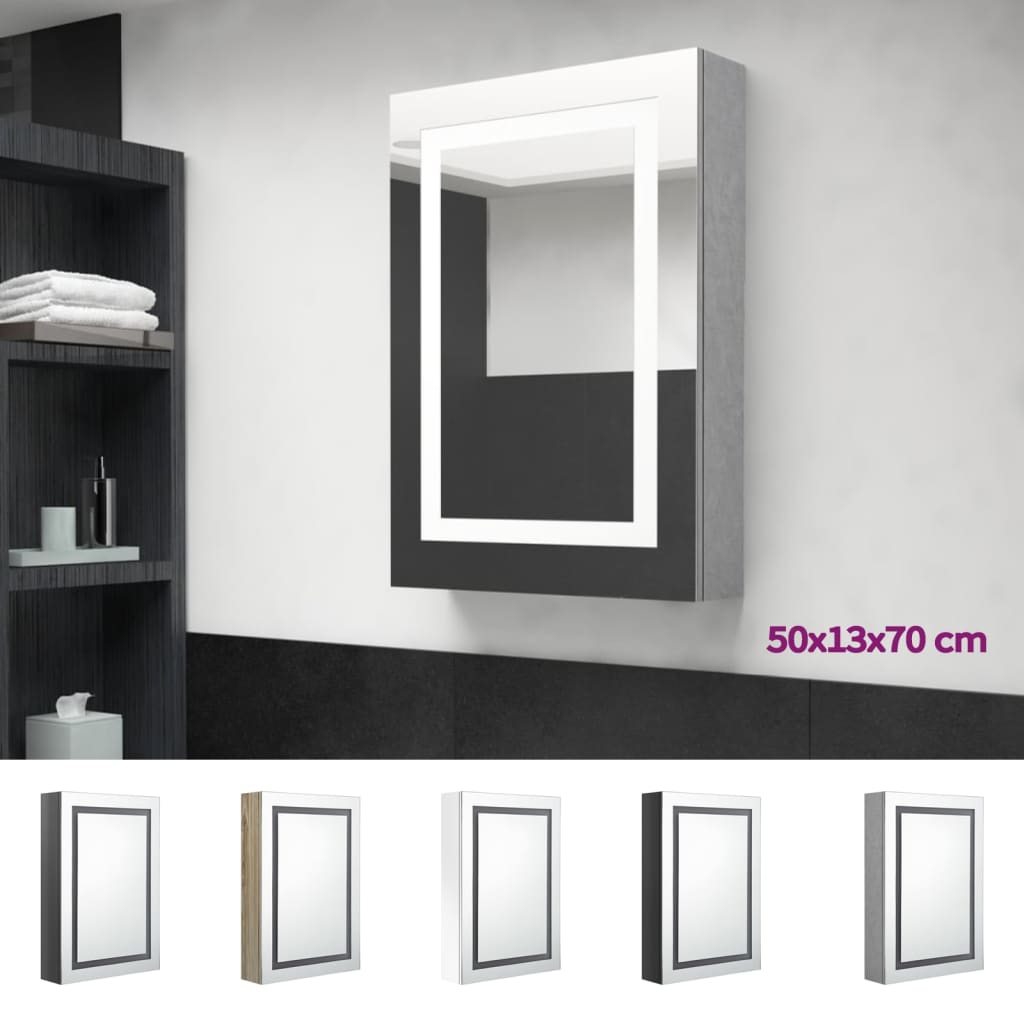 vidaXL Bathroom Cabinet Mirrored Bathroom Vanity Wall Mounted Medicine Cabinet-8
