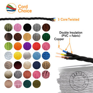 3 Core Twisted 0.75mm Fabric Cable Rose Gold~2098-8