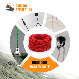 Electric Cable 3 Core Twisted Hemp Rope~2106-6