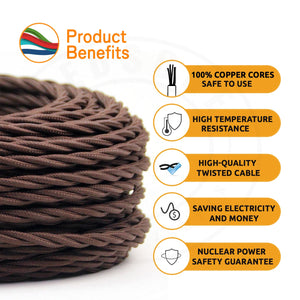 Electric Cable 3 Core Twisted Hemp Rope~2106-8