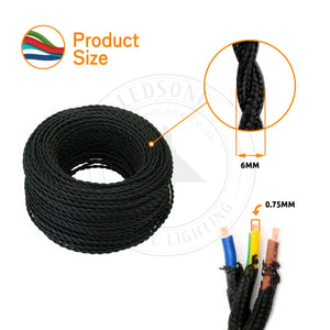 3 Core Twisted Fabric Flex Electrical Wire~2107-7