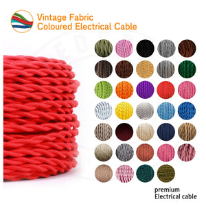 2 Core Twisted Italian Braided Cable, Electrical Fabric Flexible~2076-6