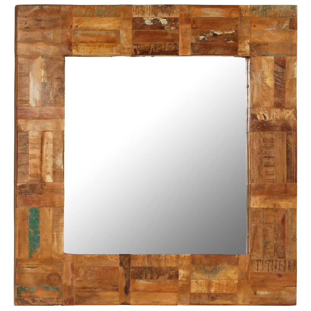 vidaXL Decorative Mirror Wall Mirror Bathroom Mirror Solid Reclaimed Wood-0