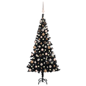 vidaXL Artificial Pre-lit Christmas Tree with Ball Set Party Decoration PVC-11