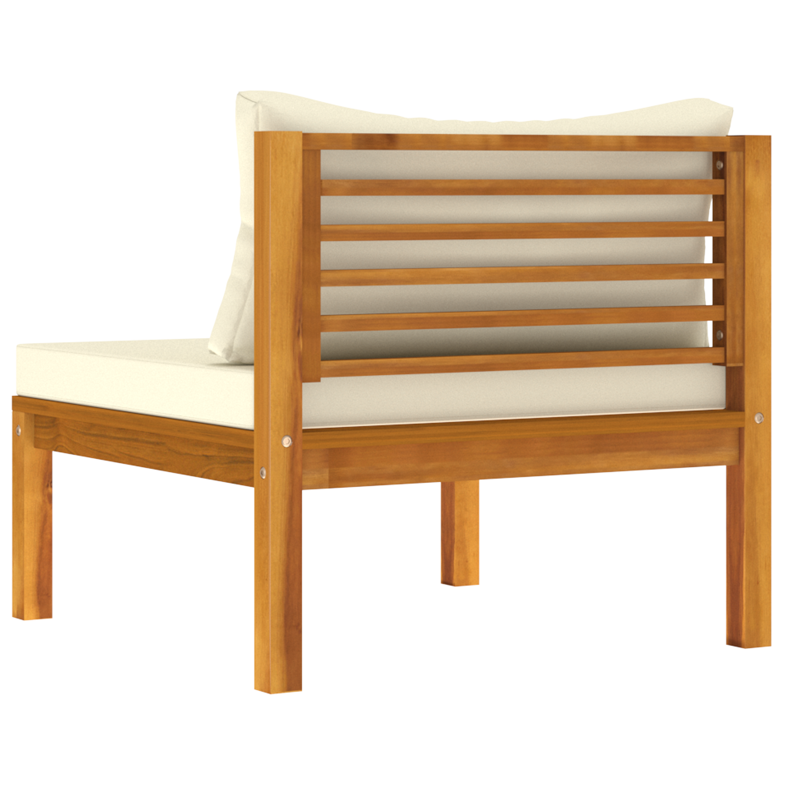 vidaXL 2 Piece Sofa Set with Cream White Cushions Solid Acacia Wood-19