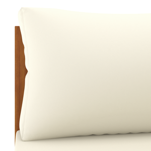 vidaXL 2 Piece Sofa Set with Cream White Cushions Solid Acacia Wood-2