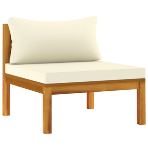 vidaXL 2 Piece Sofa Set with Cream White Cushions Solid Acacia Wood-13