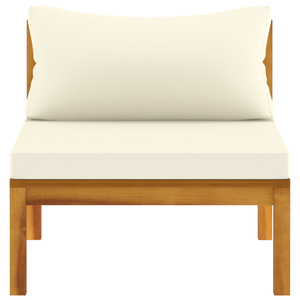 vidaXL 2 Piece Sofa Set with Cream White Cushions Solid Acacia Wood-15
