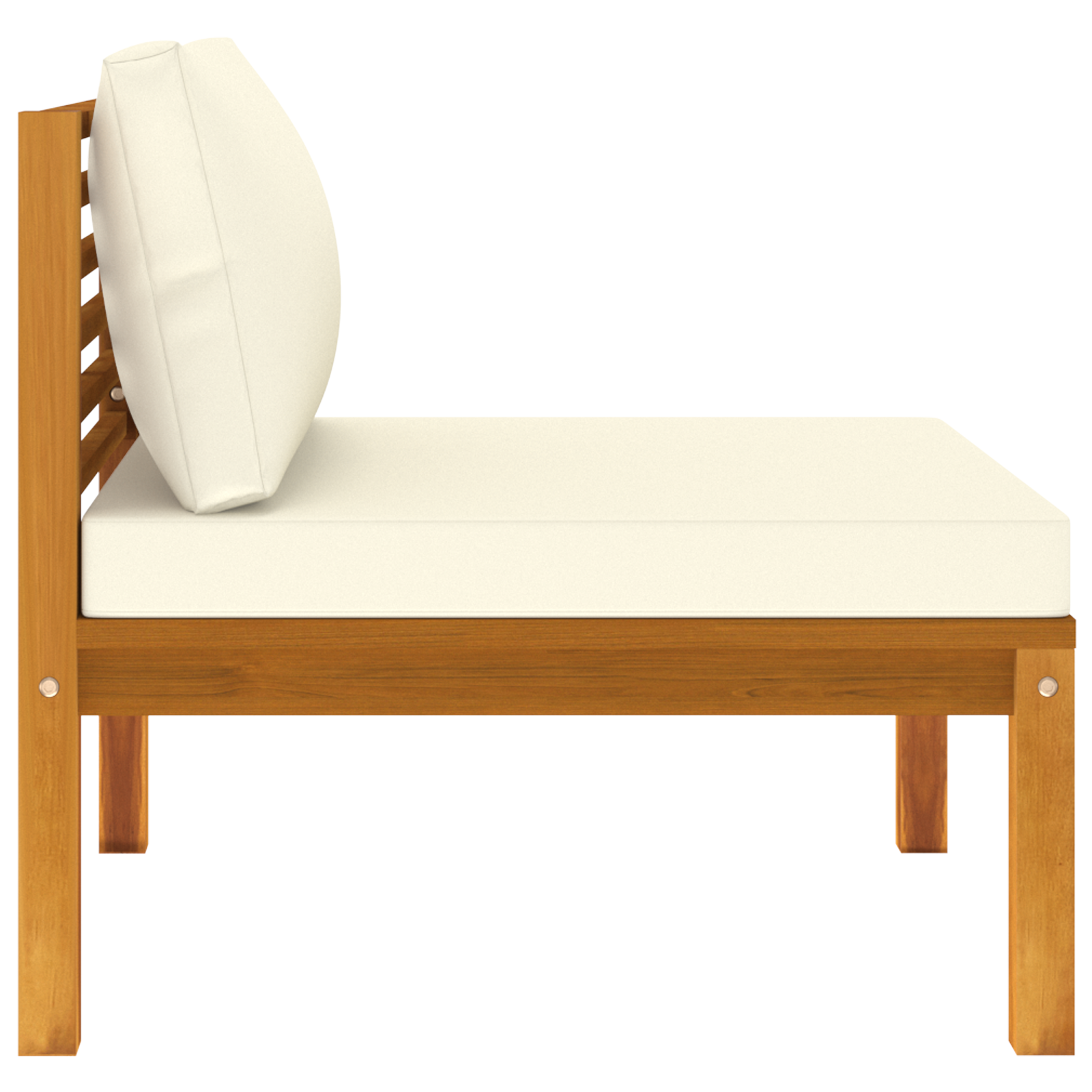 vidaXL 2 Piece Sofa Set with Cream White Cushions Solid Acacia Wood-17