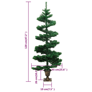 vidaXL Christmas Tree Decor Swirl Artificial Xmas Tree with Pot and LEDs PVC-61