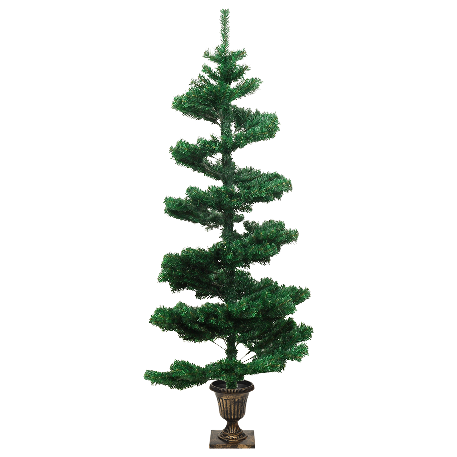 vidaXL Christmas Tree Decor Swirl Artificial Xmas Tree with Pot and LEDs PVC-22