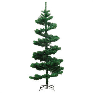 vidaXL Christmas Tree Decor Swirl Artificial Xmas Tree with Pot and LEDs PVC-21