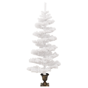 vidaXL Christmas Tree Decor Swirl Artificial Xmas Tree with Pot and LEDs PVC-25