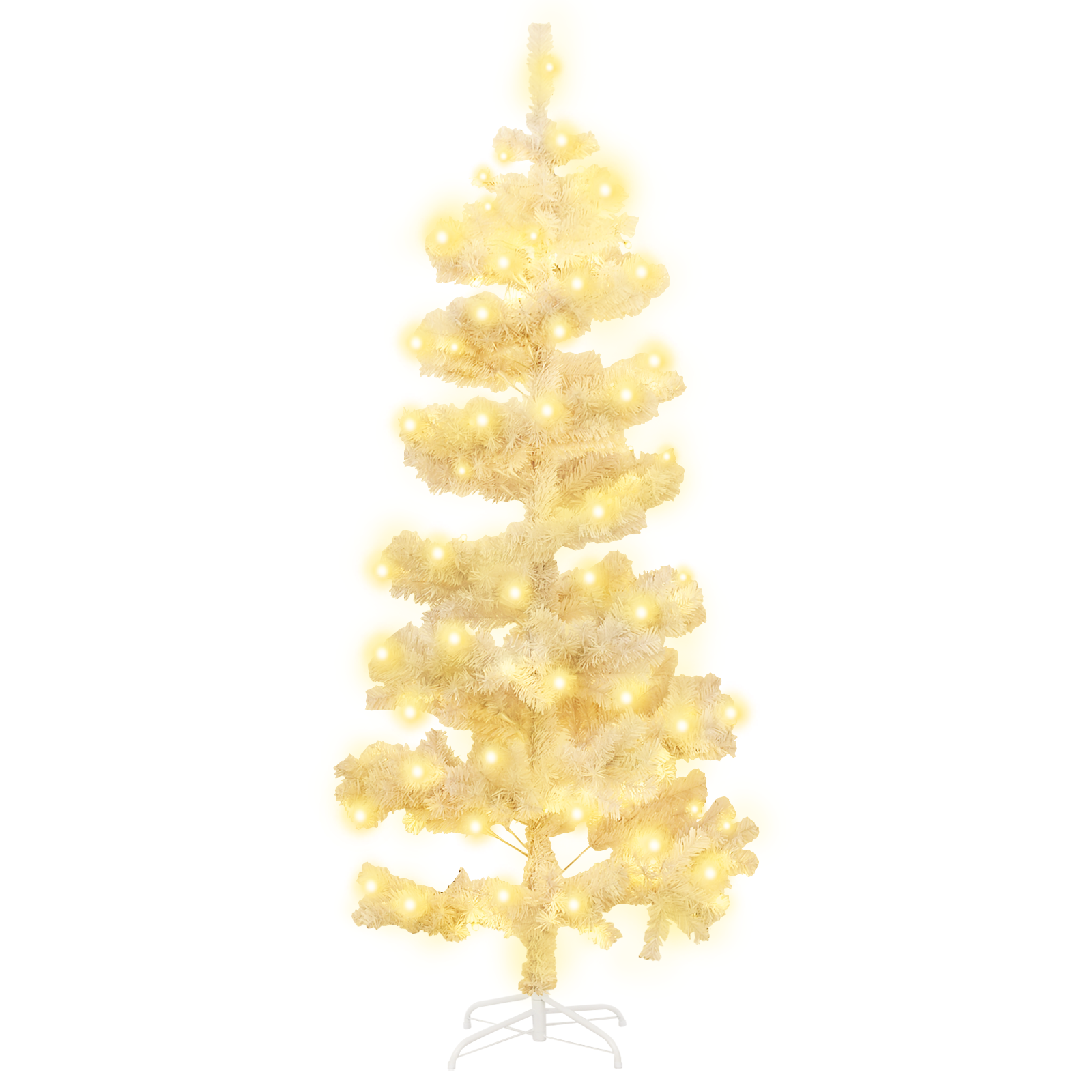 vidaXL Christmas Tree Decor Swirl Artificial Xmas Tree with Pot and LEDs PVC-65