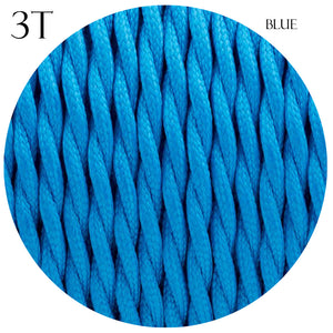 Cloth Covered Electric 3 Core Twisted Cable Blue~2108-0