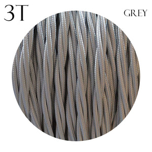 0.75mm 3 Core Twisted Electric Wire Fabric Grey~2097-4