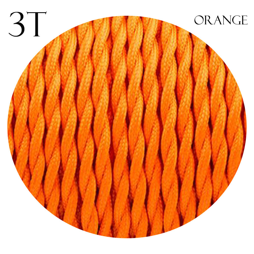 3 Core Electrical Twisted Cable Fabric Flex Orange~2103-9