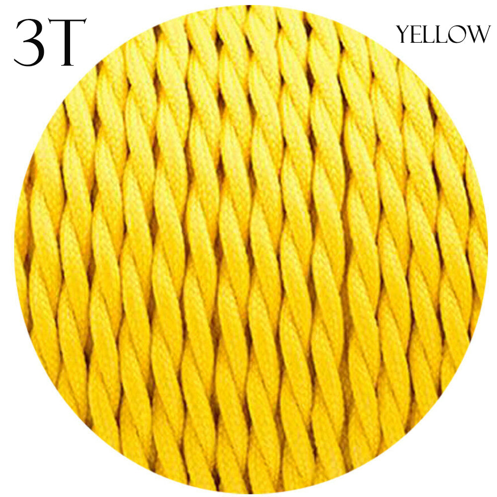 3 Core Electrical Twisted Fabric wire Yellow~2095-10
