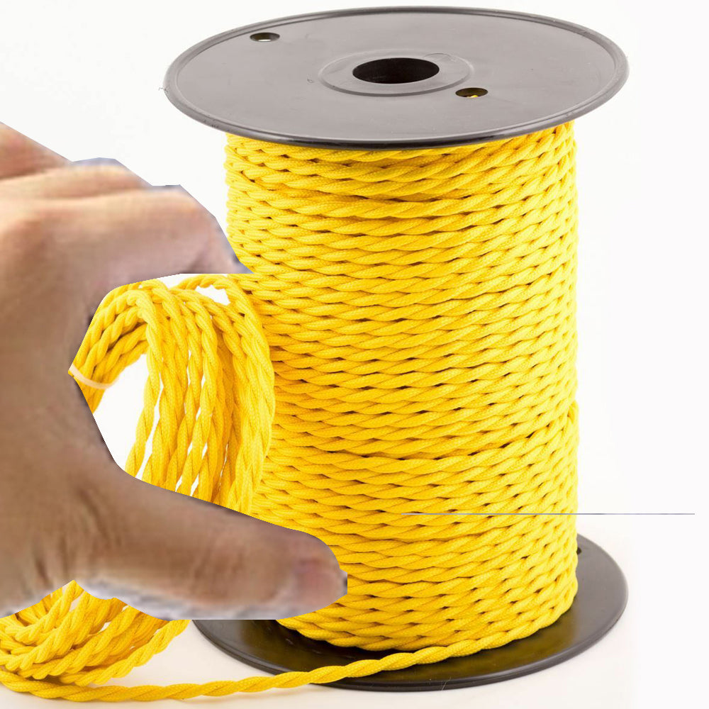 3 Core Electrical Twisted Fabric wire Yellow~2095-7