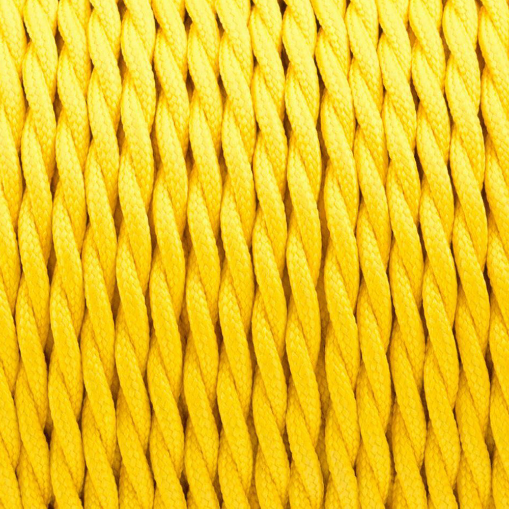 3 Core Electrical Twisted Fabric wire Yellow~2095-3