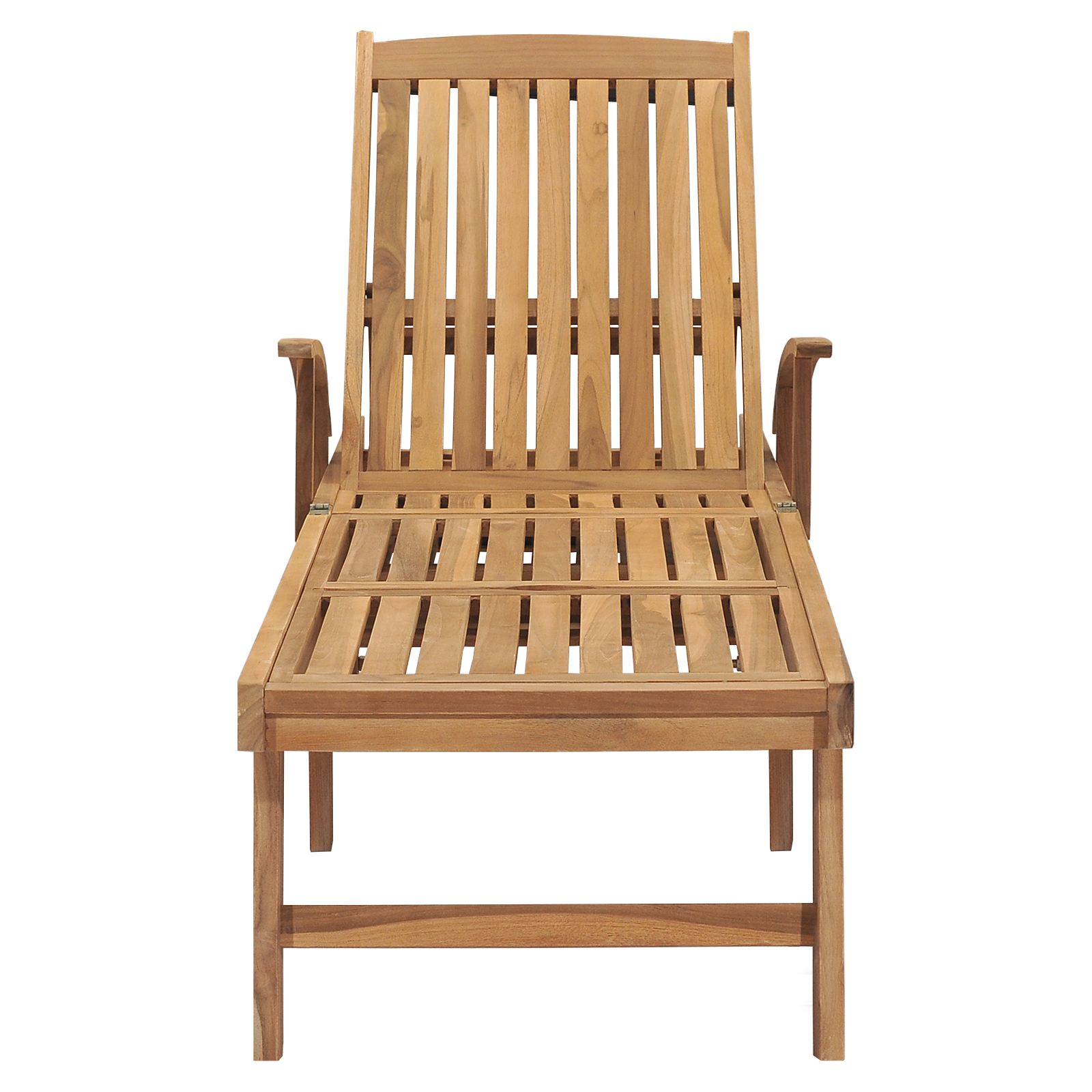 vidaXL Sun Lounger with Table Solid Teak Wood-9